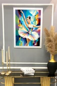 Dekoratif Modern Çerçeveli Balerin Kız Desenli Duvar Tablosu 50x70 CM RENKLİ 50 X 70 - 2