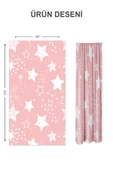 Dijital Baskı Yıkanabilir Yıldız Desenli 2 Kanat Bebek ve Çocuk Odası Fon Perdesi RENKLİ 140 X 270 - 2