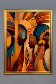 Dekoratif Modern Çerçeveli Sanatsal Kadınlar Desenli Duvar Tablosu 50x70 CM RENKLİ 50 X 70 - 1