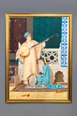 Dekoratif Modern Gold Çerçeveli Oryantalist Osmanlı Desenli Duvar Tablosu 50x70 CM RENKLİ 50 X 70 - 1