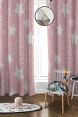 Dijital Baskı Yıkanabilir Yıldız Desenli 2 Kanat Bebek ve Çocuk Odası Fon Perdesi RENKLİ 140 X 270 - 1
