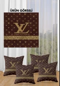 Çift Taraf Baskılı Parlak  Kumaş  Modern Desen 4 adet Kırlent Kılıf Seti RENKLİ 43 X 43 - 2