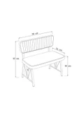 Hayat 70x110 Bendir Mutfak Masası, Mutfak Masası Takımı, Yemek Masası, 2 Sandalye 1 Bench - Krem - 4