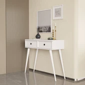 6021 LUNA (AHŞAP AYAKLI) MDF PROFİL ÇERÇEVELİ 2 ÇEKMECELİ DRESUAR BEYAZ - 1