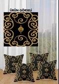 Çift Taraf Baskılı Parlak  Kumaş  Modern Desen 4 adet Kırlent Kılıf Seti RENKLİ 43 X 43 - 2