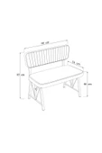 Hayat 70x110 Bendir Mutfak Masası, Mutfak Masası Takımı, Yemek Masası, 2 Sandalye 1 Bench - Lacivert - 2