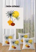 Çift Taraf Baskılı Parlak  Kumaş  Modern Desen 4 adet Kırlent Kılıf Seti RENKLİ 43 X 43 - 3