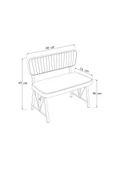 Hayat 70x110 Bendir Mutfak Masası, Mutfak Masası Takımı, Yemek Masası, 2 Sandalye 1 Bench - Kahve - 4