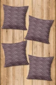 Çift Taraf Baskılı Parlak  Kumaş  Modern Desen 4 adet Kırlent Kılıf Seti RENKLİ 43 X 43 - 2