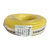 Plahosan 1/2 inç Örgülü PVC  Şeffaf Bahçe Hortum 25 mt Sarı Renk - 2