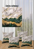 Çift Taraf Baskılı Parlak  Kumaş  Modern Desen 4 adet Kırlent Kılıf Seti RENKLİ 43 X 43 - 2