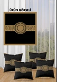Çift Taraf Baskılı Parlak  Kumaş  Modern Desen 4 adet Kırlent Kılıf Seti RENKLİ 43 X 43 - 4