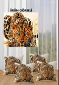Çift Taraf Baskılı Parlak  Kumaş  Modern Desen 4 adet Kırlent Kılıf Seti RENKLİ 43 X 43 - 2