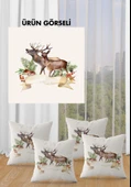 Çift Taraf Baskılı Parlak  Kumaş  Modern Desen 4 adet Kırlent Kılıf Seti RENKLİ 43 X 43 - 3
