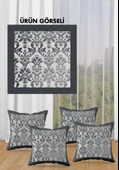 Çift Taraf Baskılı Parlak  Kumaş  Modern Desen 4 adet Kırlent Kılıf Seti RENKLİ 43 X 43 - 4