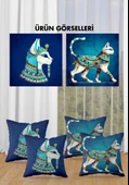 Çift Taraf Baskılı Parlak  Kumaş  Modern Desen 4 adet Kırlent Kılıf Seti RES03 RENKLİ 43 X 43 - 2