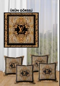 Çift Taraf Baskılı Parlak  Kumaş  Modern Desen 4 adet Kırlent Kılıf Seti RENKLİ 43 X 43 - 2