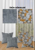 Çift Taraf Baskılı Parlak  Kumaş  Modern Desen 4 adet Kırlent Kılıf Seti RES06 RENKLİ 43 X 43 - 2