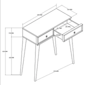 6025 LUNA (AHŞAP AYAKLI) MDF PROFİL ÇERÇEVELİ 2 ÇEKMECELİ DRESUAR SEPET-YUNUS - 2