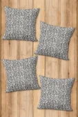 Çift Taraf Baskılı Parlak  Kumaş  Modern Desen 4 adet Kırlent Kılıf Seti RENKLİ 43 X 43 - 2