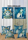 Çift Taraf Baskılı Parlak  Kumaş  Modern Desen 4 adet Kırlent Kılıf Seti RES04 RENKLİ 43 X 43 - 2