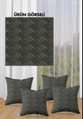 Çift Taraf Baskılı Parlak  Kumaş  Modern Desen 4 adet Kırlent Kılıf Seti RENKLİ 43 X 43 - 2