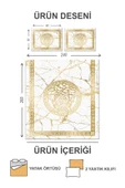 Kapitoneli Pamuk Dolgulu Kadife Kumaş Modern Desenli Premium Kalite Yatak Örtüsü Seti RENKLİ 240 X 260 - 2