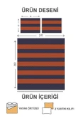 Kapitoneli Pamuk Dolgulu Kadife Kumaş Modern Desenli Premium Kalite Yatak Örtüsü Seti RENKLİ 240 X 260 - 2