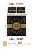 Kapitoneli Pamuk Dolgulu Kadife Kumaş Modern Desenli Premium Kalite Yatak Örtüsü Seti RENKLİ 240 X 260 - 2