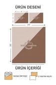 Kapitoneli Pamuk Dolgulu Kadife Kumaş Modern Desenli Premium Kalite Yatak Örtüsü Seti RENKLİ 240 X 260 - 2