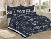 Kapitoneli Pamuk Dolgulu Kadife Kumaş Modern Desenli Premium Kalite Yatak Örtüsü Seti RENKLİ 240 X 260 - 1