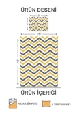 Kapitoneli Pamuk Dolgulu Kadife Kumaş ZigZag Desenli Tek Kişilik Çocuk Genç Yatak Örtüsü Seti RENKLİ 180 X 240 - 2