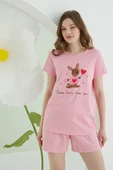 Pembe Bunny Şortlu Pijama Takımı - 1