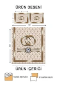 Kapitoneli Pamuk Dolgulu Kadife Kumaş Modern Desenli Premium Kalite Yatak Örtüsü Seti RENKLİ 240 X 260 - 2