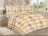 Kapitoneli Pamuk Dolgulu Kadife Kumaş Modern Desenli Premium Kalite Yatak Örtüsü Seti RENKLİ 240 X 260 - 1