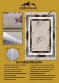Kaymaz Taban Yıkanabilir Krem Gold Çerçeveli Vintage Desen Halı Krem-Gold 180 X 280 - 2