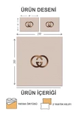 Kapitoneli Pamuk Dolgulu Kadife Kumaş Modern Desenli Premium Kalite Yatak Örtüsü Seti RENKLİ 240 X 260 - 2