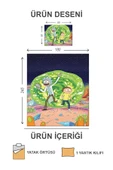 Kapitoneli Pamuk Dolgulu Kadife Kumaş Rick and Morty Desenli Tek Kişilik Çocuk Genç Yatak Örtüsü Seti RENKLİ 180 X 240 - 2
