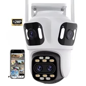 6K PTZ Wifi IP Kamera 4 Lens AI İnsan Algılama  WIFI Çift Ekran CCTV Güvenlik Koruma - 1