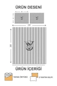 Kapitoneli Pamuk Dolgulu Kadife Kumaş Modern Desenli Premium Kalite Yatak Örtüsü Seti RENKLİ 240 X 260 - 2