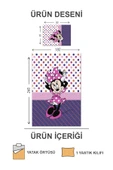 Pamuk Dolgulu Kadife Kumaş Mickey Mouse Desenli Tek Kişilik Çocuk Kapitone Yatak Örtüsü RENKLİ 180 X 240 - 2