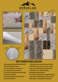 Kaymaz Taban Yıkanabilir Geometrik Gold Detayi Vintage Desen Halı GOLD-GRİ 80 X 200 - 2