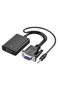 Vga To Hdmı Dönüştürücü (htv) 3.5mm Aux Kablo (48cm) + Microusb To Usb Kablo (50cm) - 1