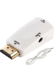 C-844 HDMI To VGA Dönüştürücü Adaptör + Aux Kablo - 1