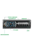 CA-03 USB&AUX&TF&Bluetooth 4x60W PD 23W Şarj Kumandalı Rgb Led Oto Teyp - 7
