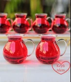Kapris 6 lı Keyfi Ala Borosilikat Cam Bardak Çay Bardağı 200 ml - 1