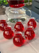 Kapris 6 lı Keyfi Ala Borosilikat Cam Bardak Çay Bardağı 200 ml - 3