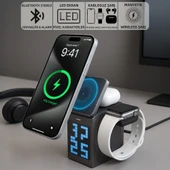 Mioji Mio Cube 5 Saatli ve BT Hoparlörlü 5in1 Telefon Tutucu - Siyah - 1