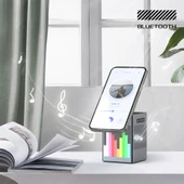 Mioji Mio Cube 5 Saatli ve BT Hoparlörlü 5in1 Telefon Tutucu - Gri - 4
