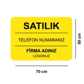 aldialiyor  Sarı Satılık Emlak Afişi 70x50cm Yatay 125gr. Parlak Yüzey 50 Adet - 1